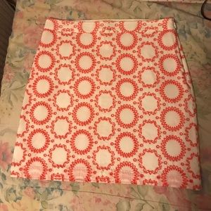 White & Pink Sunburst Banana Republic Skirt size 8